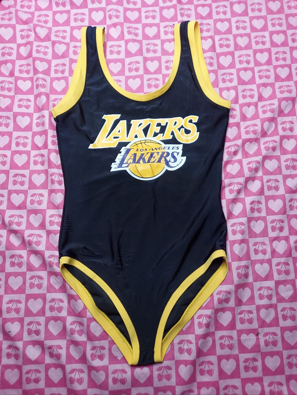 Los Angeles Lakers Black & Yellow One-Piece Bodysuit
